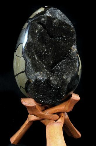 Septarian Dragon Egg Geode - Crystal Filled #37449